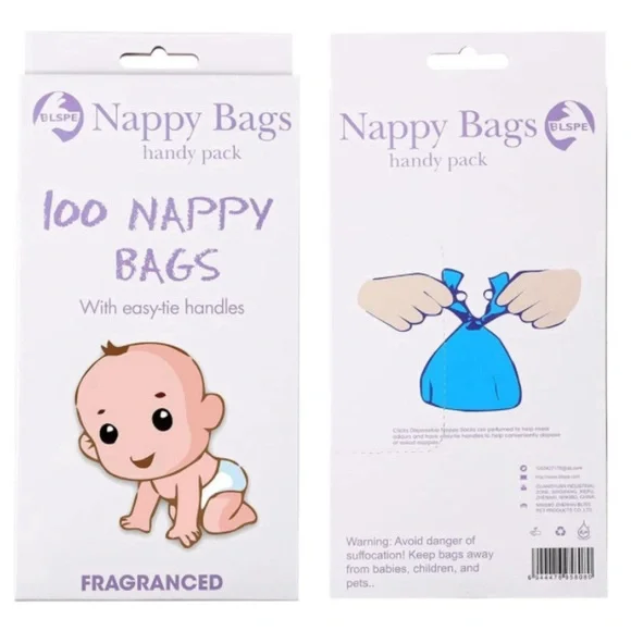 NEW 1200 Baby Disposable Diaper Nappy Waste Scented Baby Powder Bags Tie Handle - Picture 4 of 7